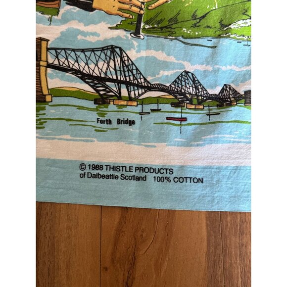 Vintage 1988 Thistle Products Scotland Tea Towel 100% Cotton Scottish Piper - Picture 2 of 6
